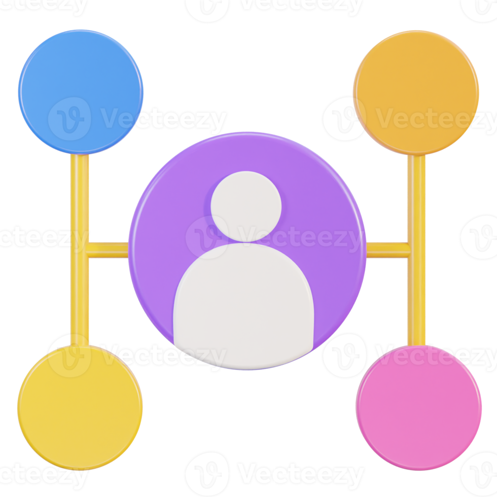 utilisateur profil sur réseau icône 3d le rendu illustration png