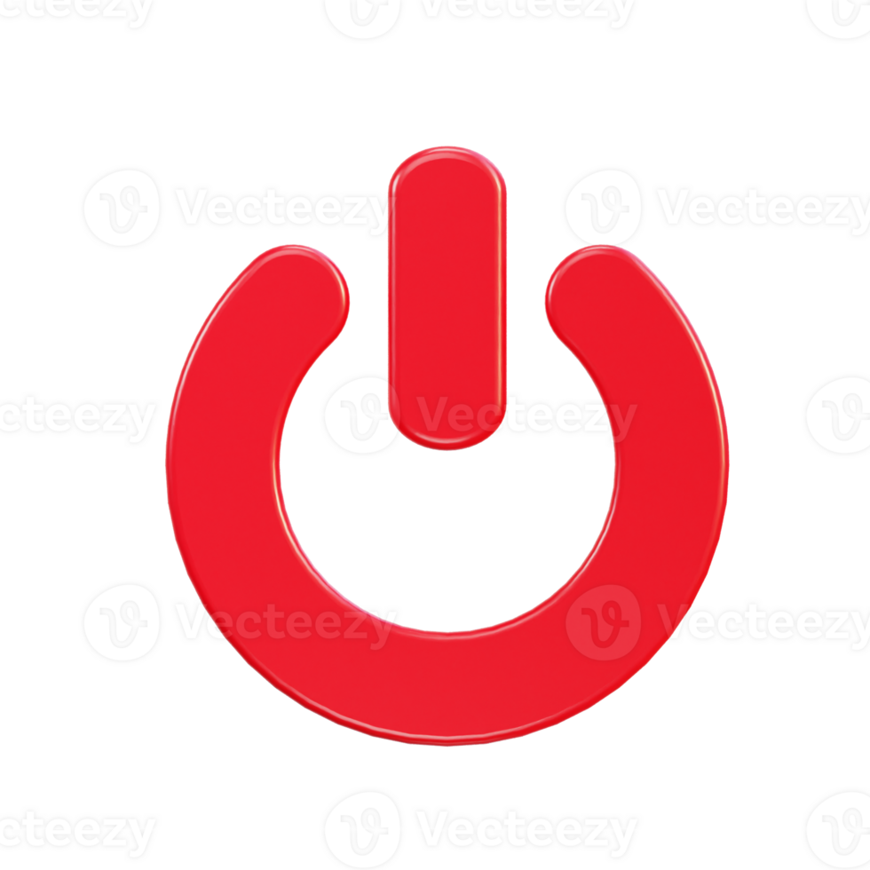 power button icon 3d illustration png