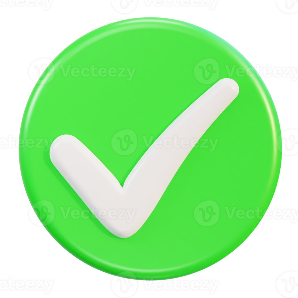 check mark 3d icon illustration png