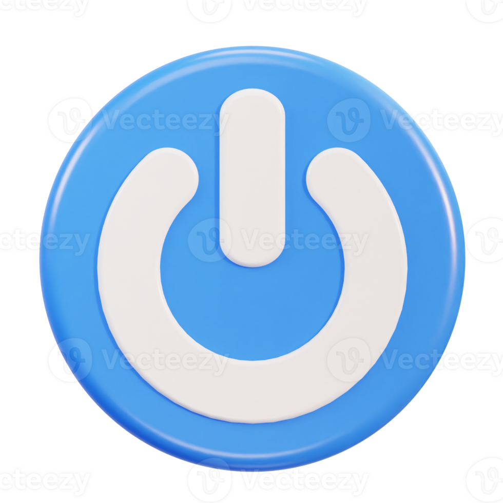 power button icon 3d illustration png