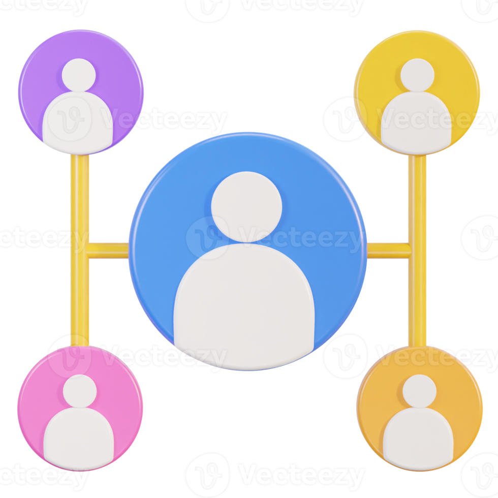 user profile on network icon 3d rendering illustration png