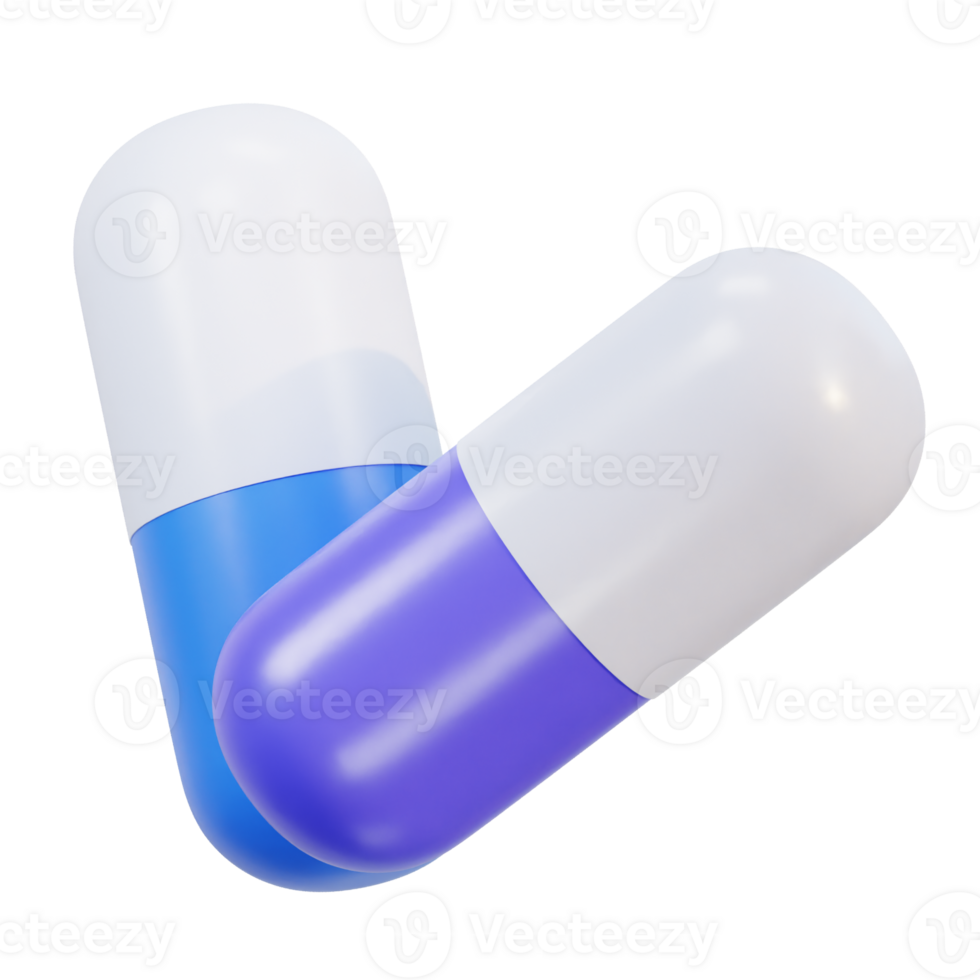 medicinsk piller kapsel läkemedel flygande 3d ikon illustration png
