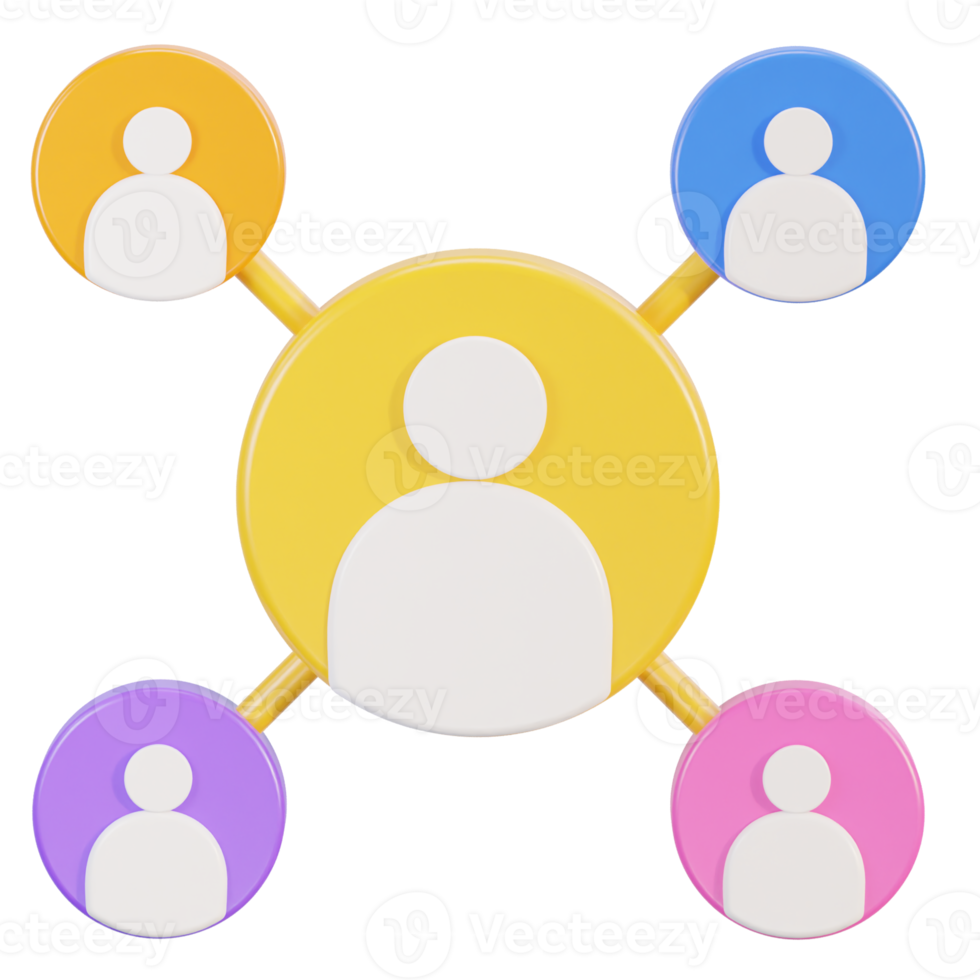 do utilizador perfil em rede ícone 3d Renderização ilustração png
