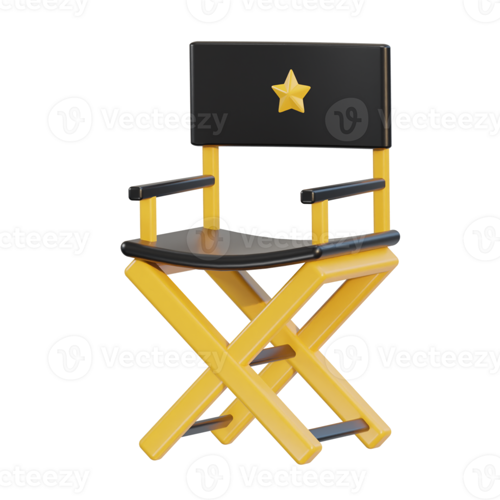 3d director chair icon in illustration png