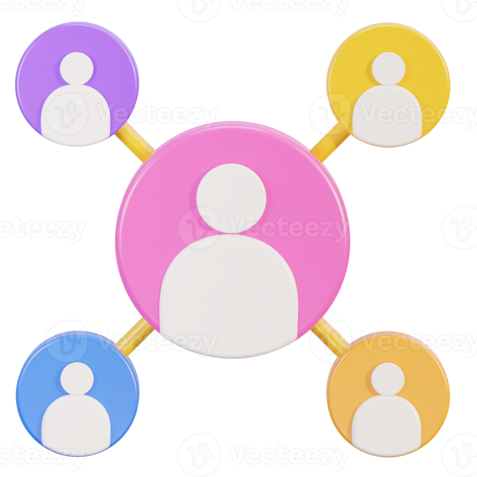 user profile on network icon 3d rendering illustration png