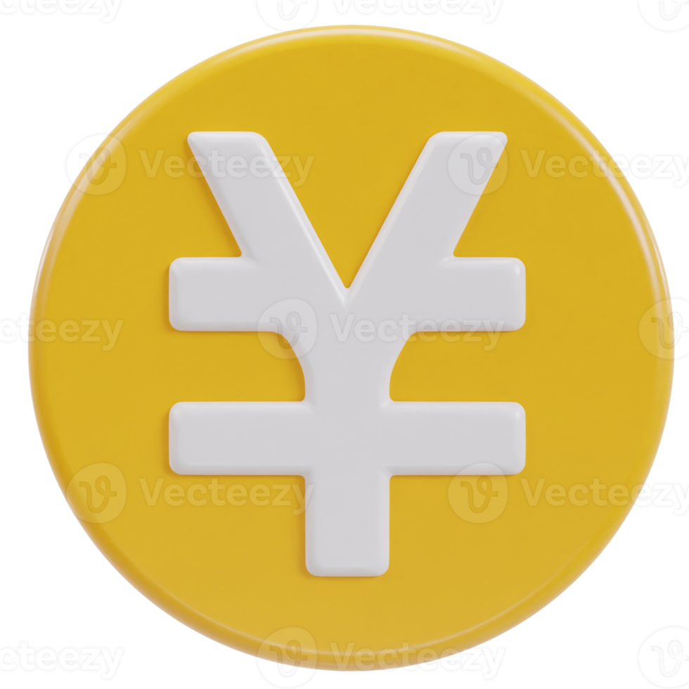 yen icône 3d le rendu illustration png