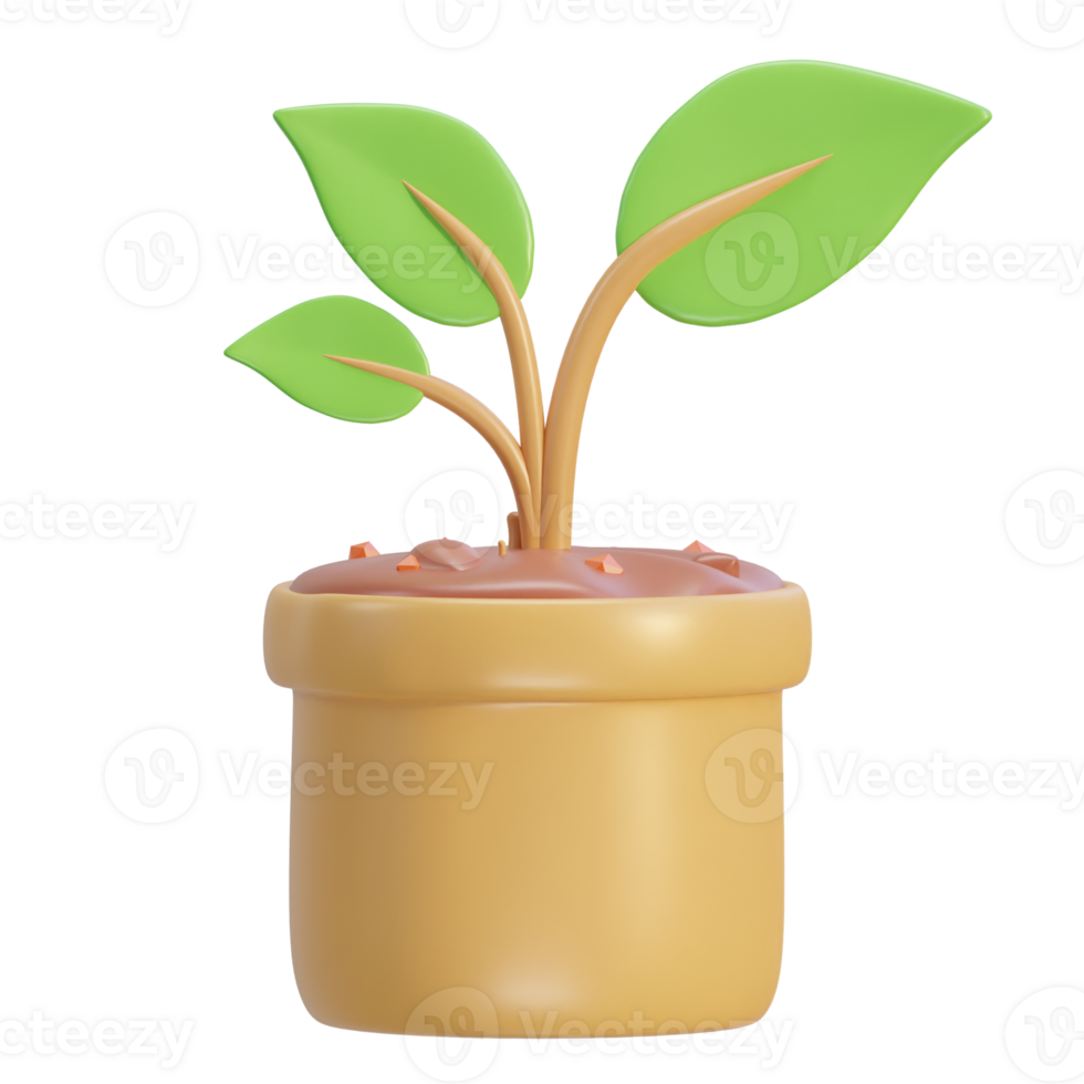 3d fertilizer bag with soil and tree icon png