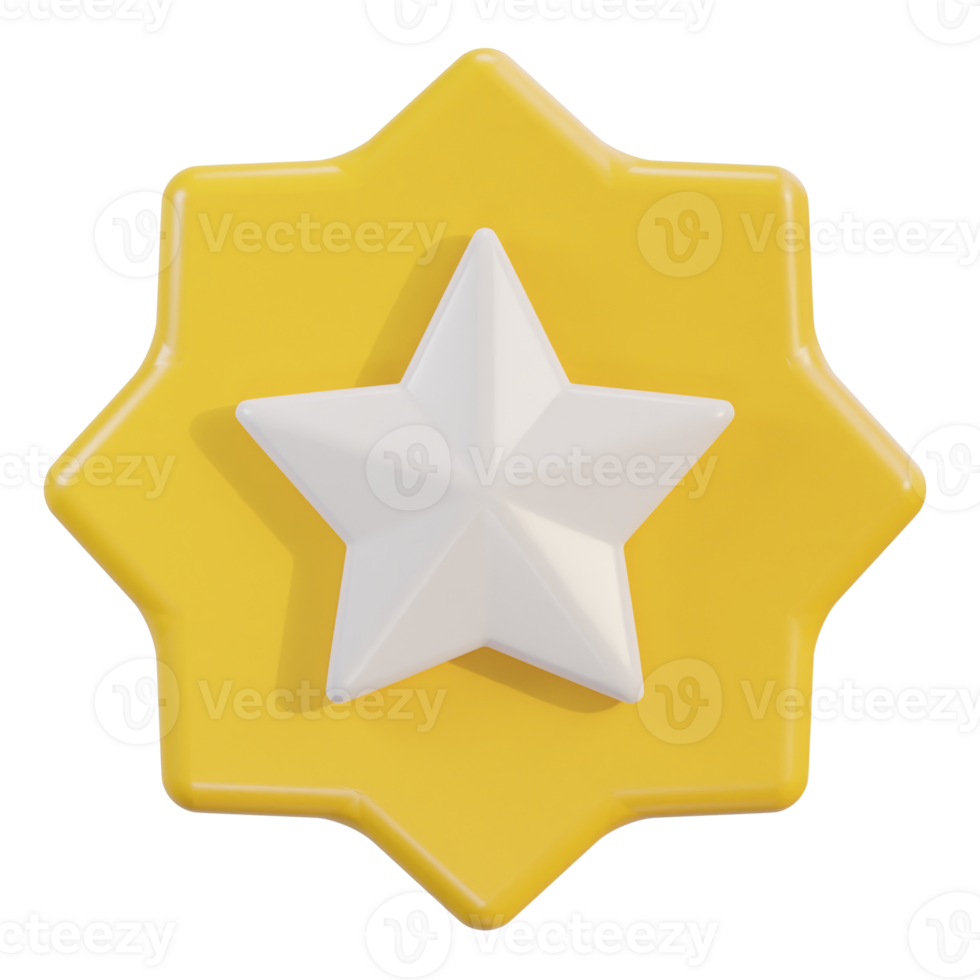 3d badge with star icon png