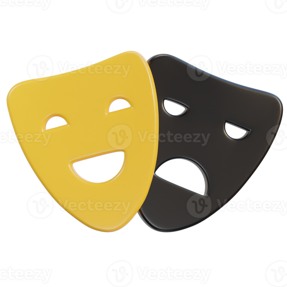 3d mask, cinema icon in illustration png