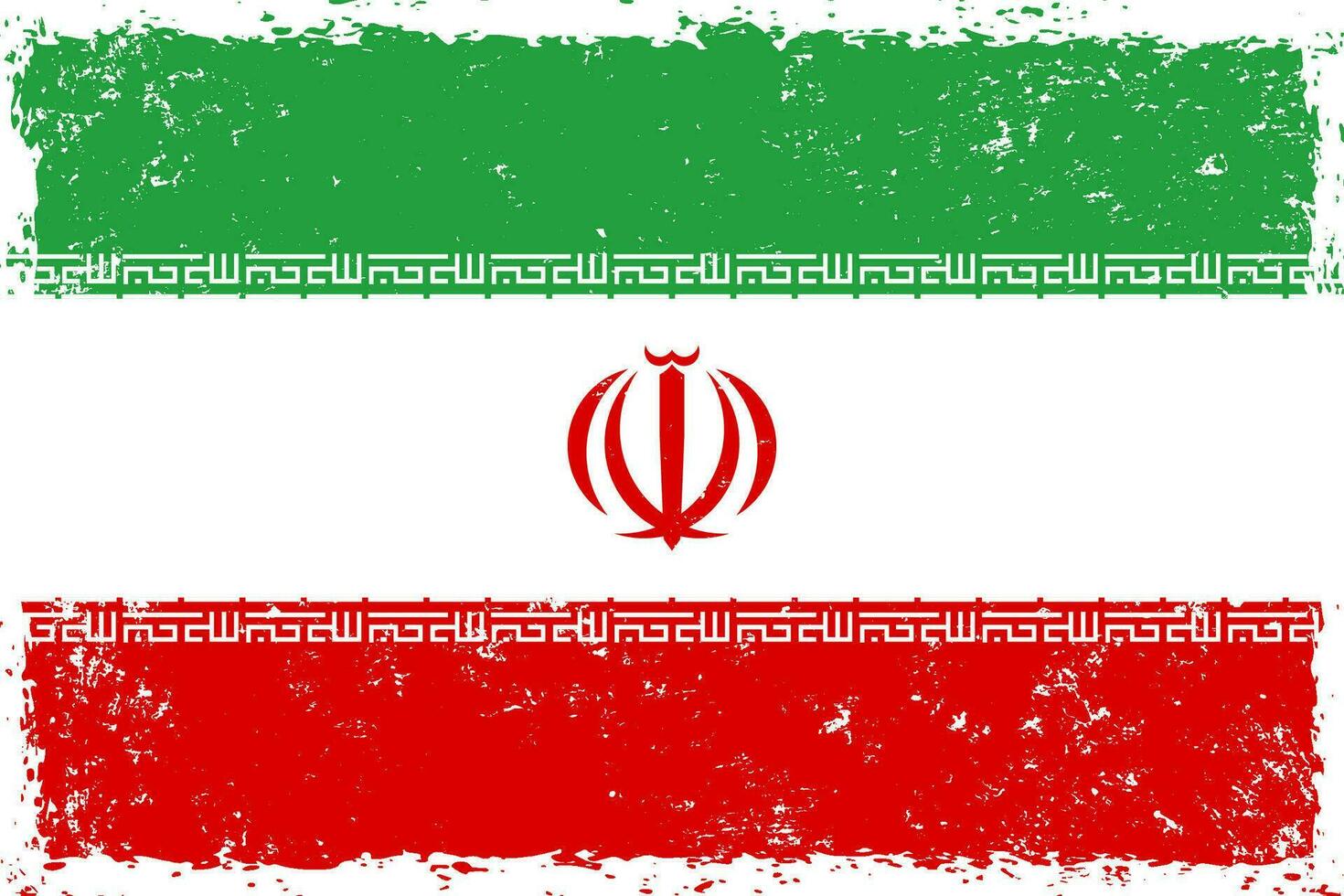 Iran flag grunge distressed style vector