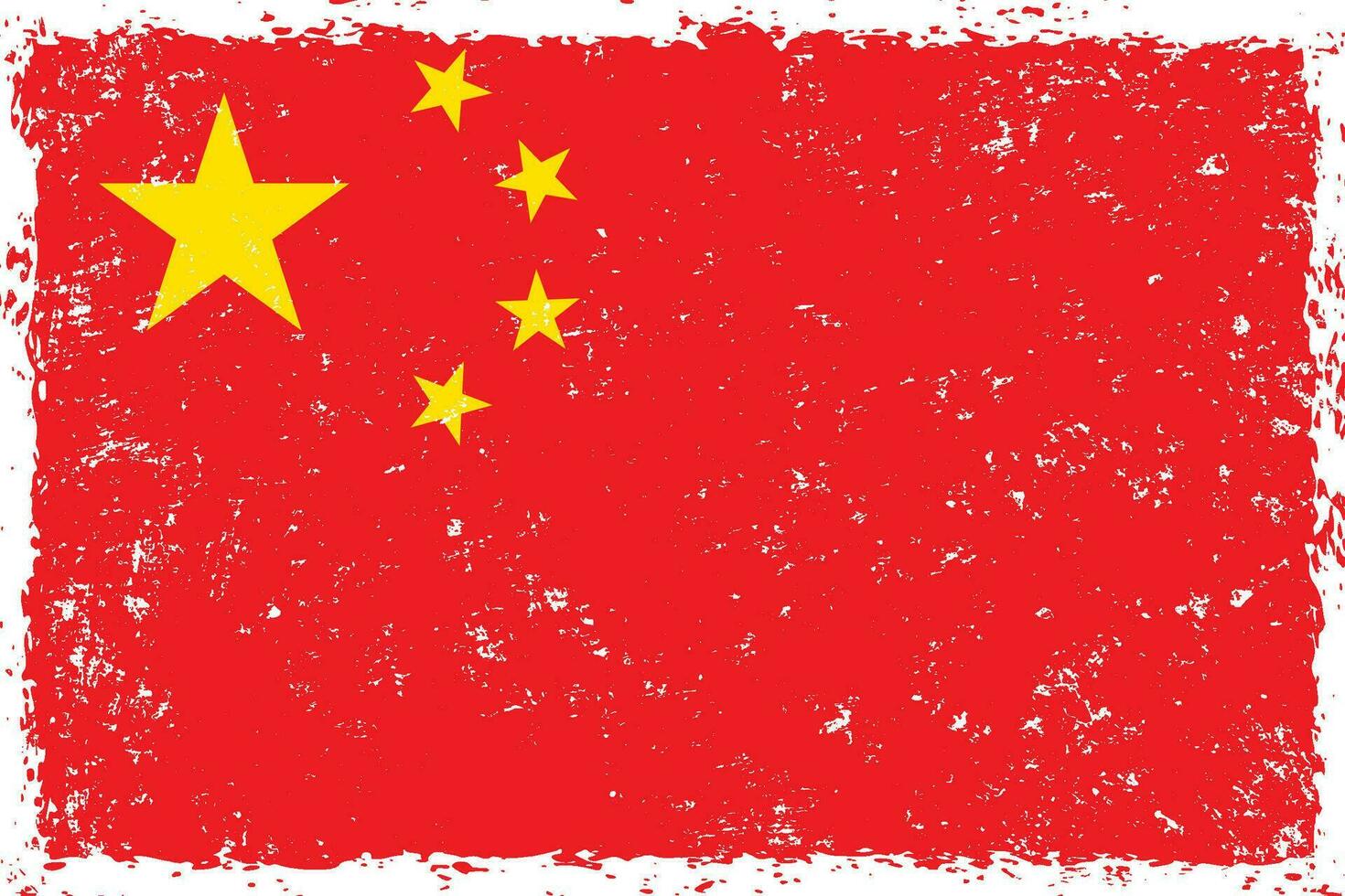 China flag grunge distressed style vector