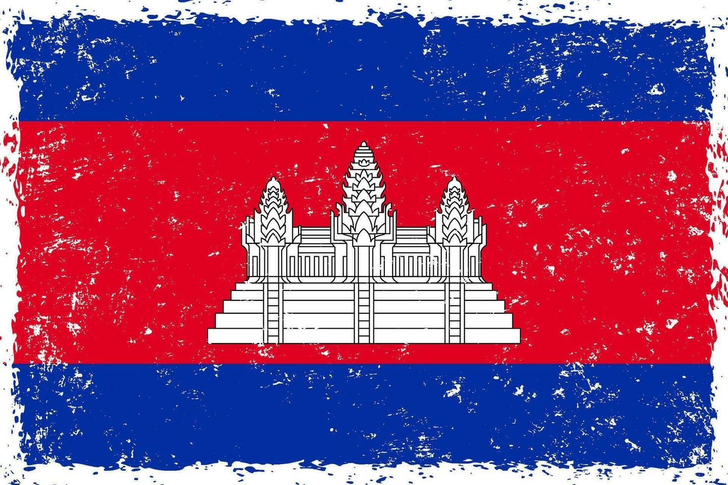 Cambodia flag grunge distressed style vector