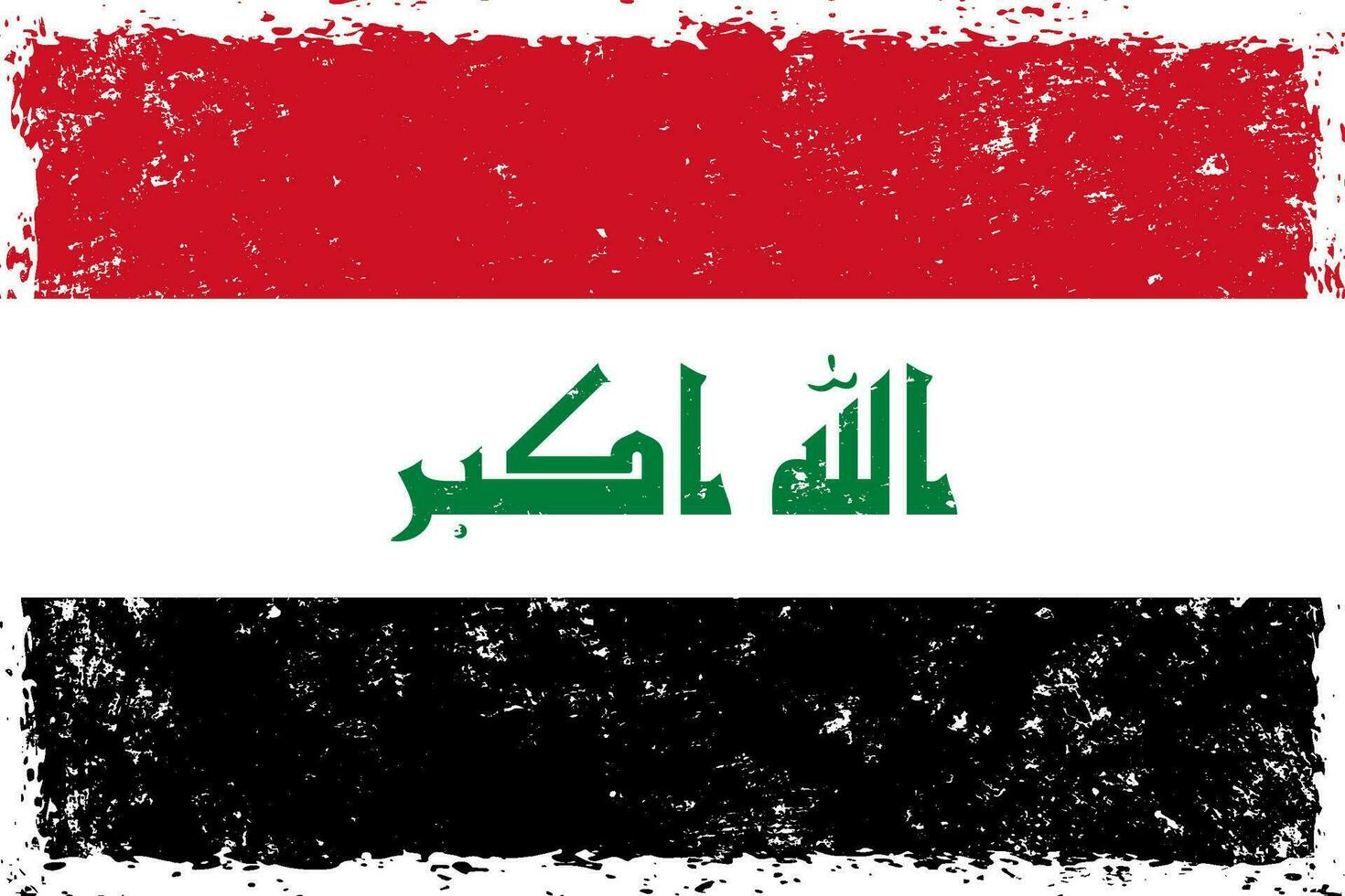 Iraq flag grunge distressed style vector