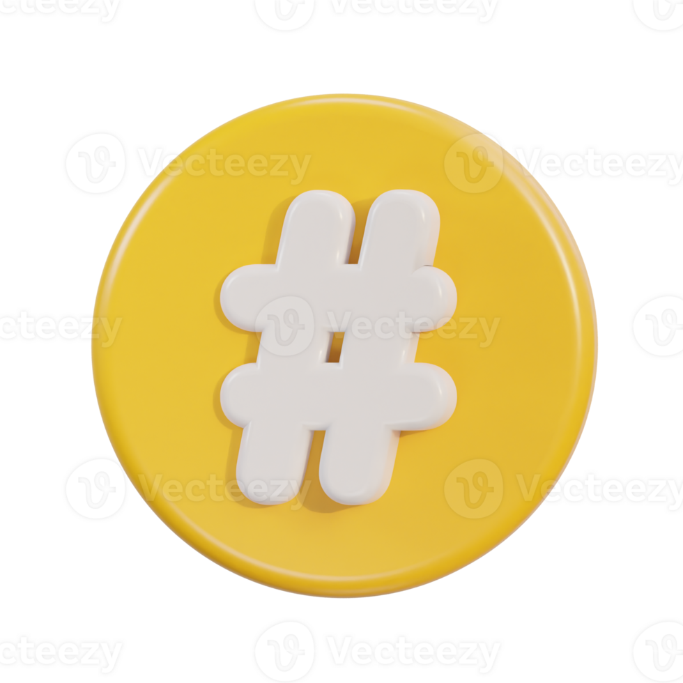 3d hashtag icon png