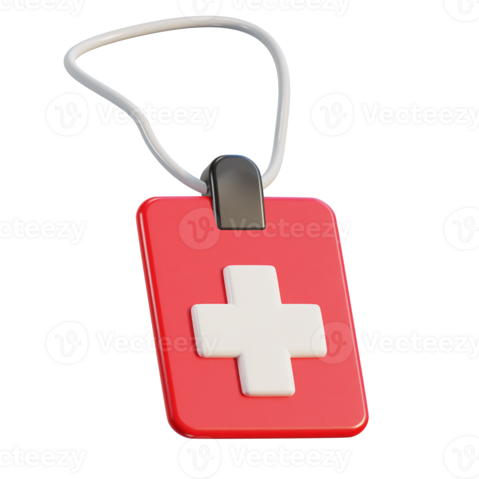 first aid batch icon 3d render illustration png