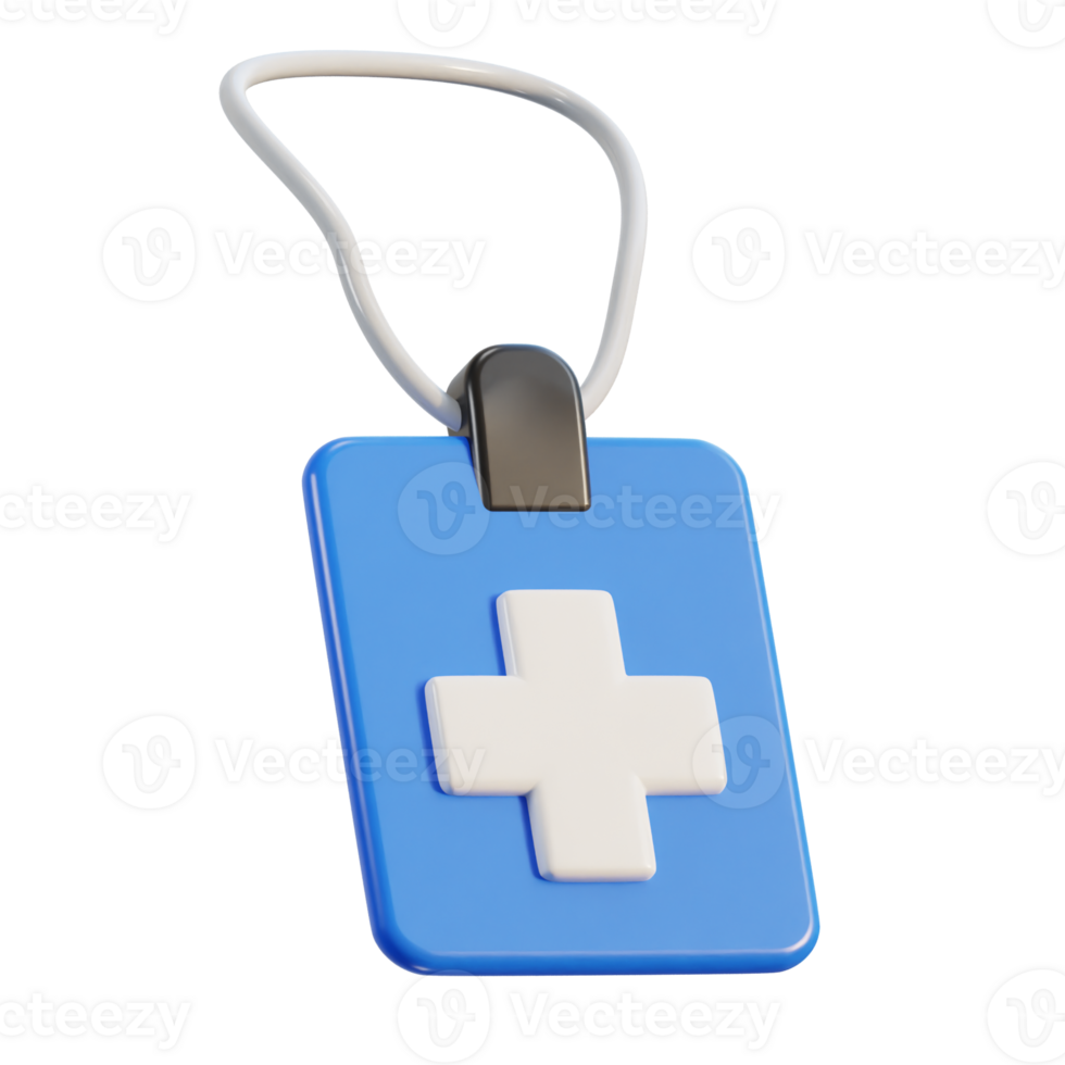 first aid batch icon 3d render illustration png