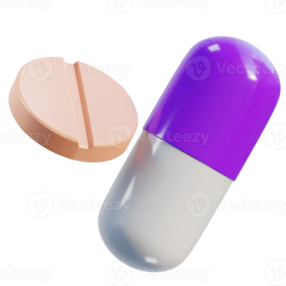 medisch pillen capsule drug vliegend 3d icoon illustratie png