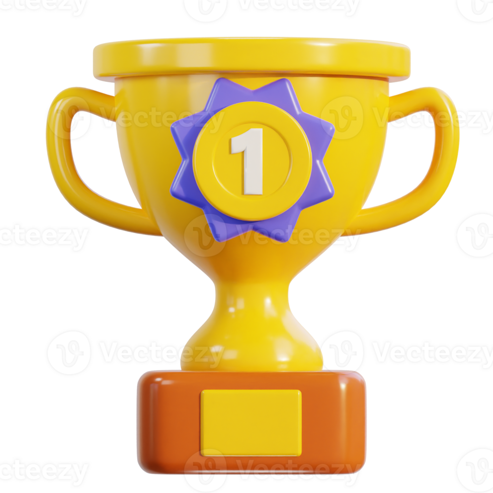 Trophy icon 3d rendering illustration png