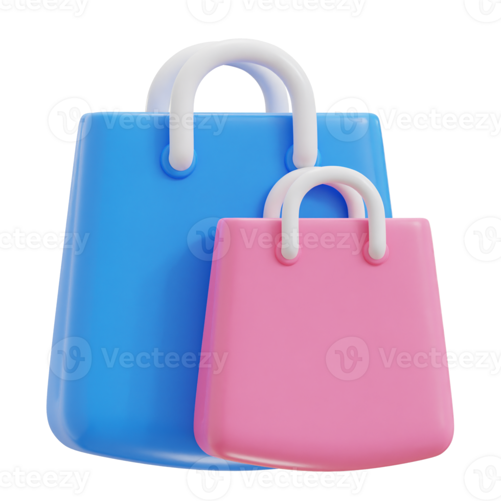 Shopping bag 3d icon illustration png