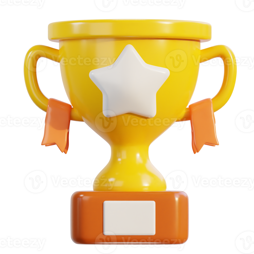 Trophy icon 3d rendering illustration png