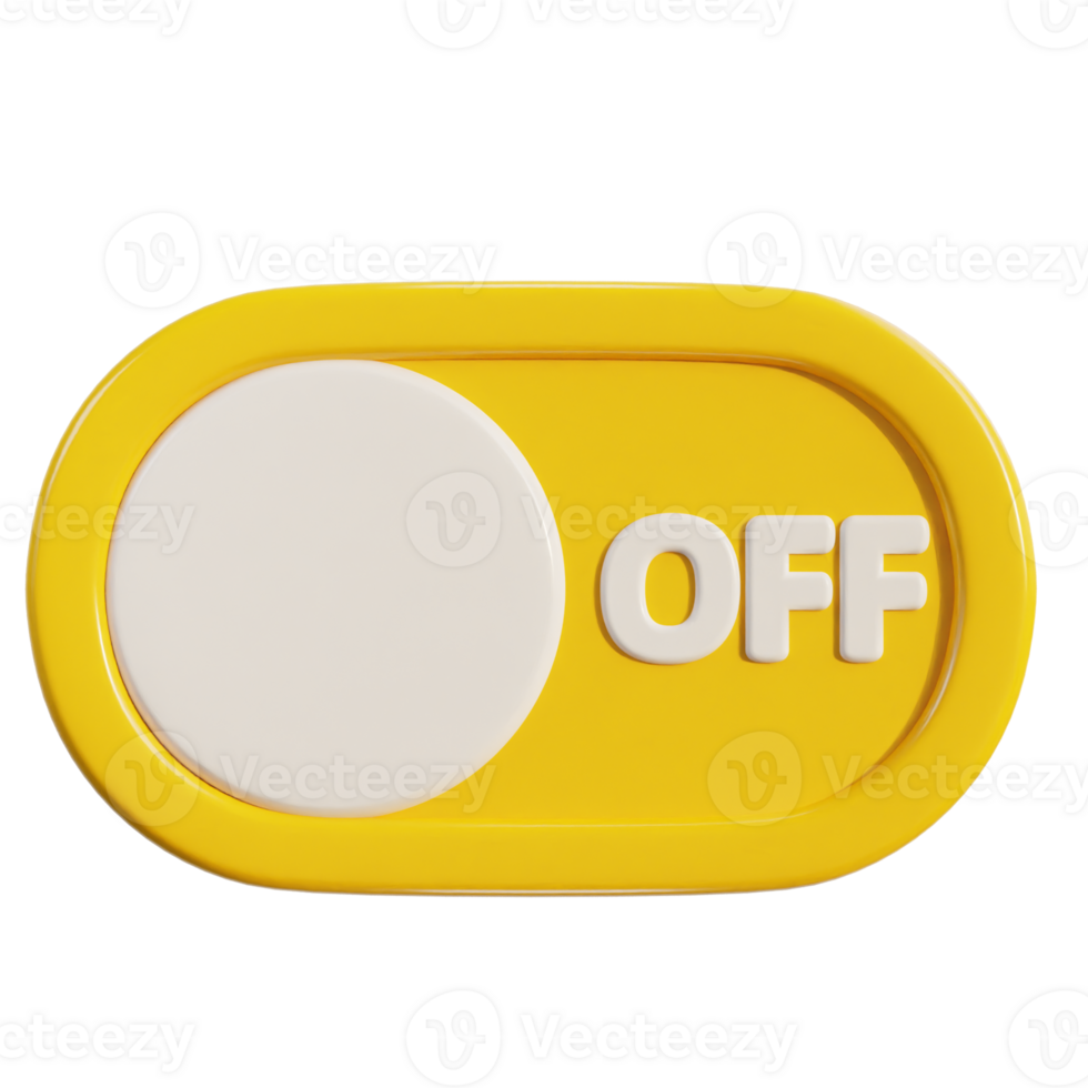 3d toggle switch buttons on and off icon illustration png
