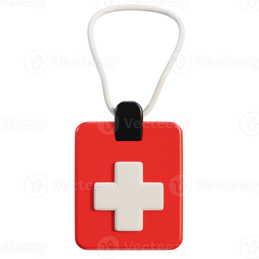 first aid batch icon 3d render illustration png