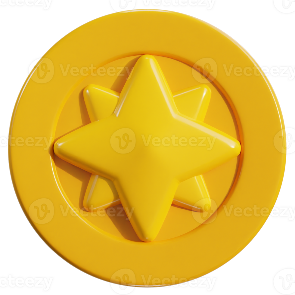 3d star icon 3d rendering illustration png
