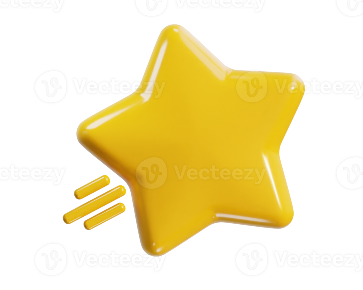 Gelb scheinen Star Symbol 3d machen Illustration png