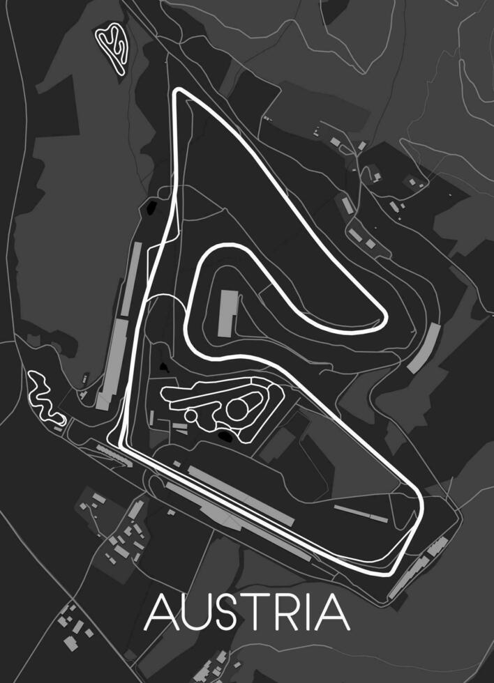 Austria Track Map for Poster vector