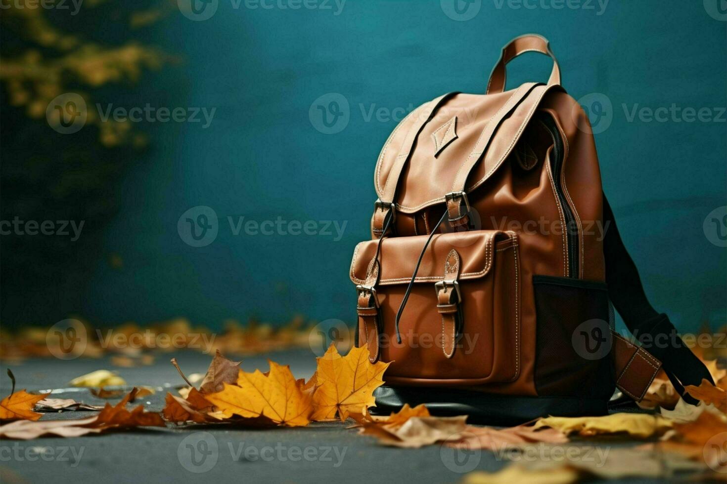 A school bag placed within a back to school context, evoking anticipation AI Generated photo