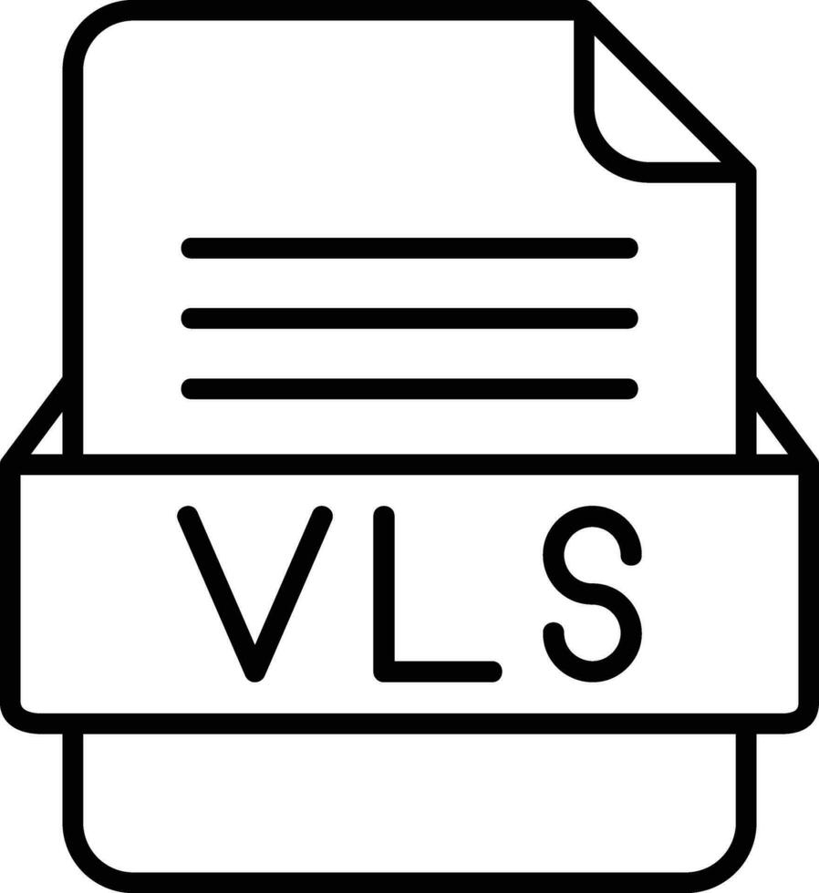 VLS File Format Line Icon vector