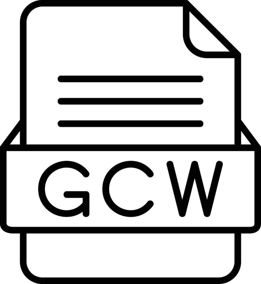 GCW File Format Line Icon vector