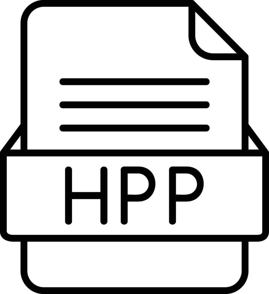 HPP File Format Line Icon vector