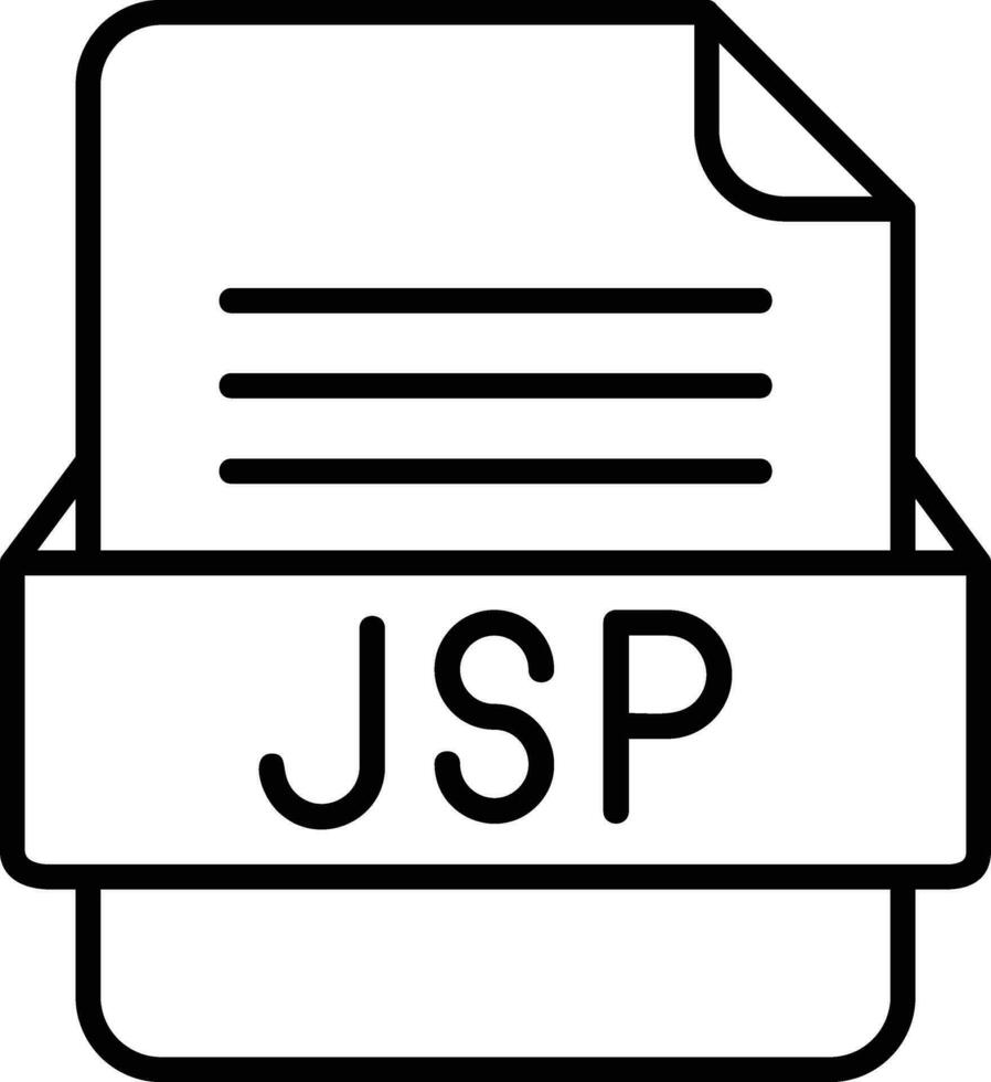 JSP File Format Line Icon vector