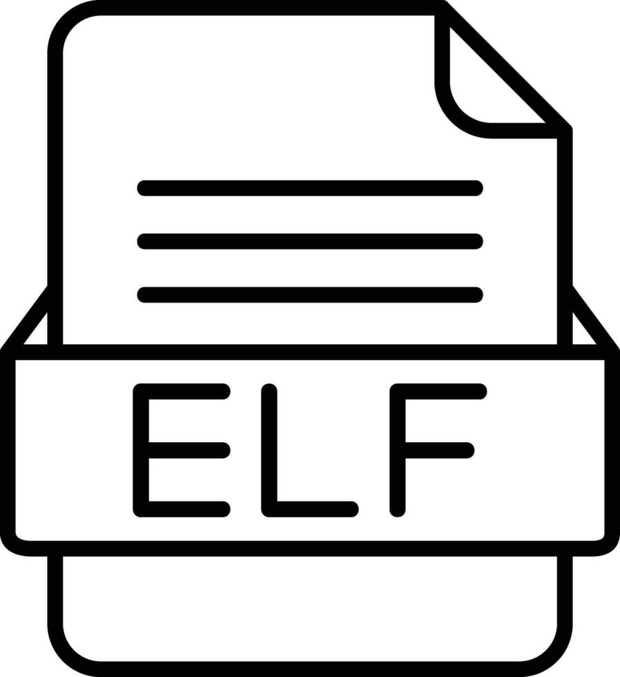 ELF File Format Line Icon vector