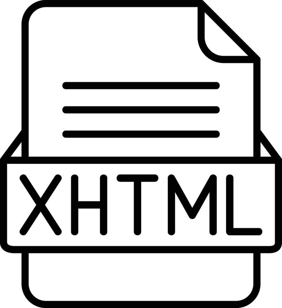 XHTML File Format Line Icon vector