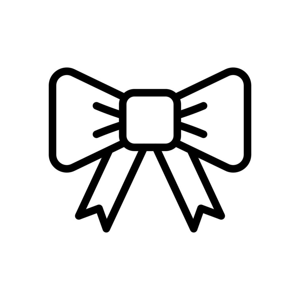Ribbon bow tie icon in line style design isolated on white background. Editable stroke. vector