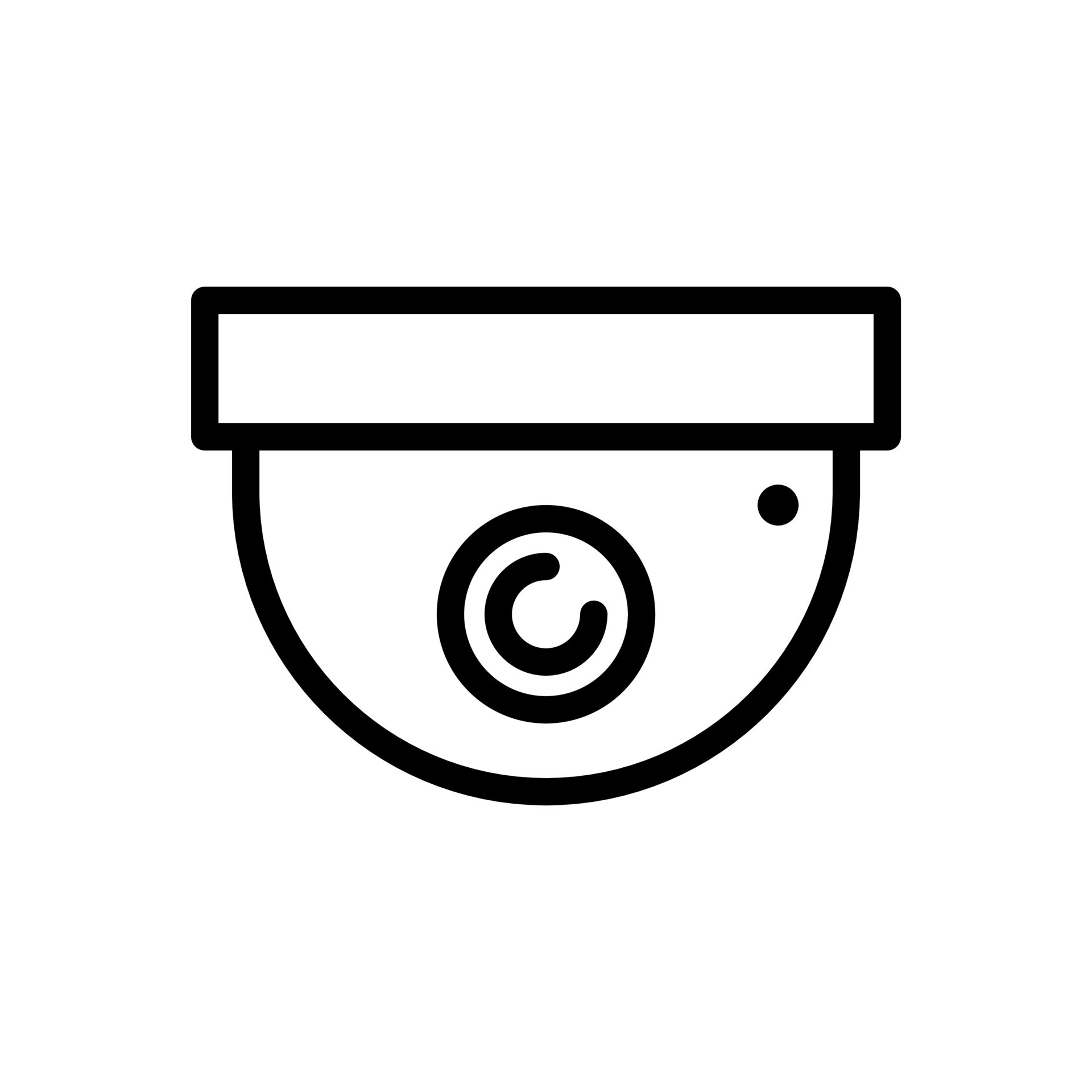 Security CCTV dome camera, surveillance camera icon in line style