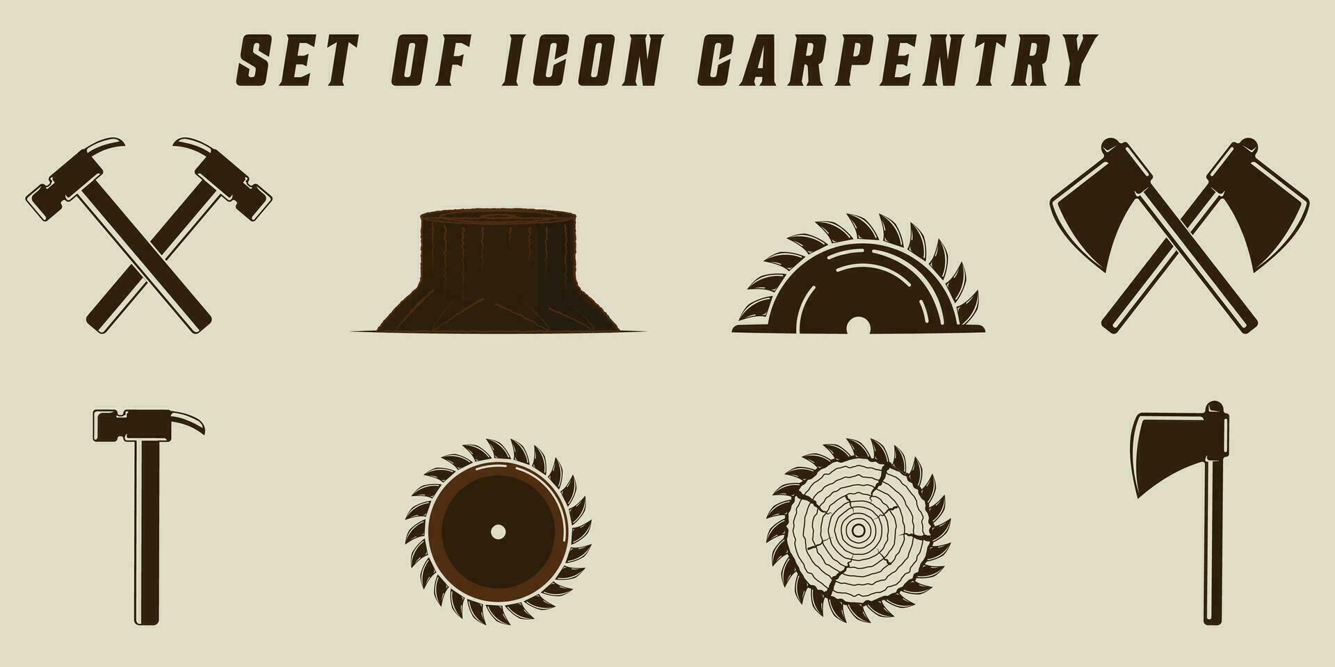 set of isolated carpentry icon vector illustration template graphic design. bundle collection of various carpenter tools or equipment sign and symbol for business or company concept