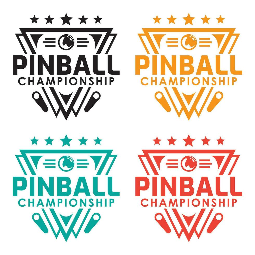 conjunto pinball campeonato Clásico retro vector Insignia emblema logo para bandera, póster, volantes, sitio web, social medios de comunicación
