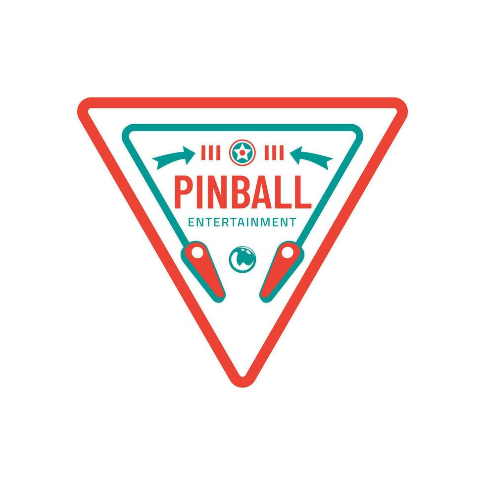 Pinball Vintage Retro Vector Badge Emblem Logo  for Banner, Poster, Flyer, Website, Social Media