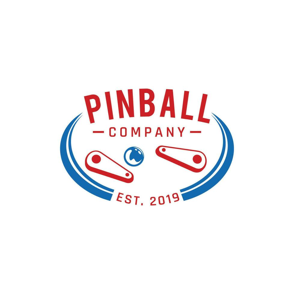 Pinball Vintage Retro Vector Badge Emblem Logo  for Banner, Poster, Flyer, Website, Social Media