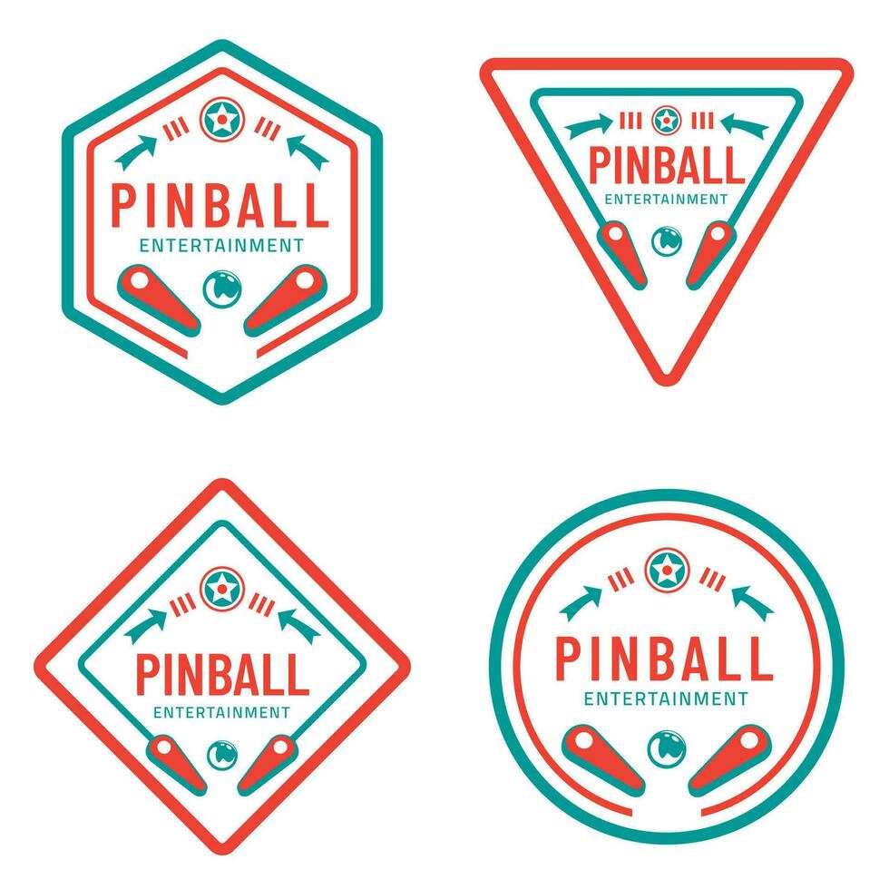 conjunto pinball Clásico retro vector Insignia emblema logo para bandera, póster, volantes, sitio web, social medios de comunicación