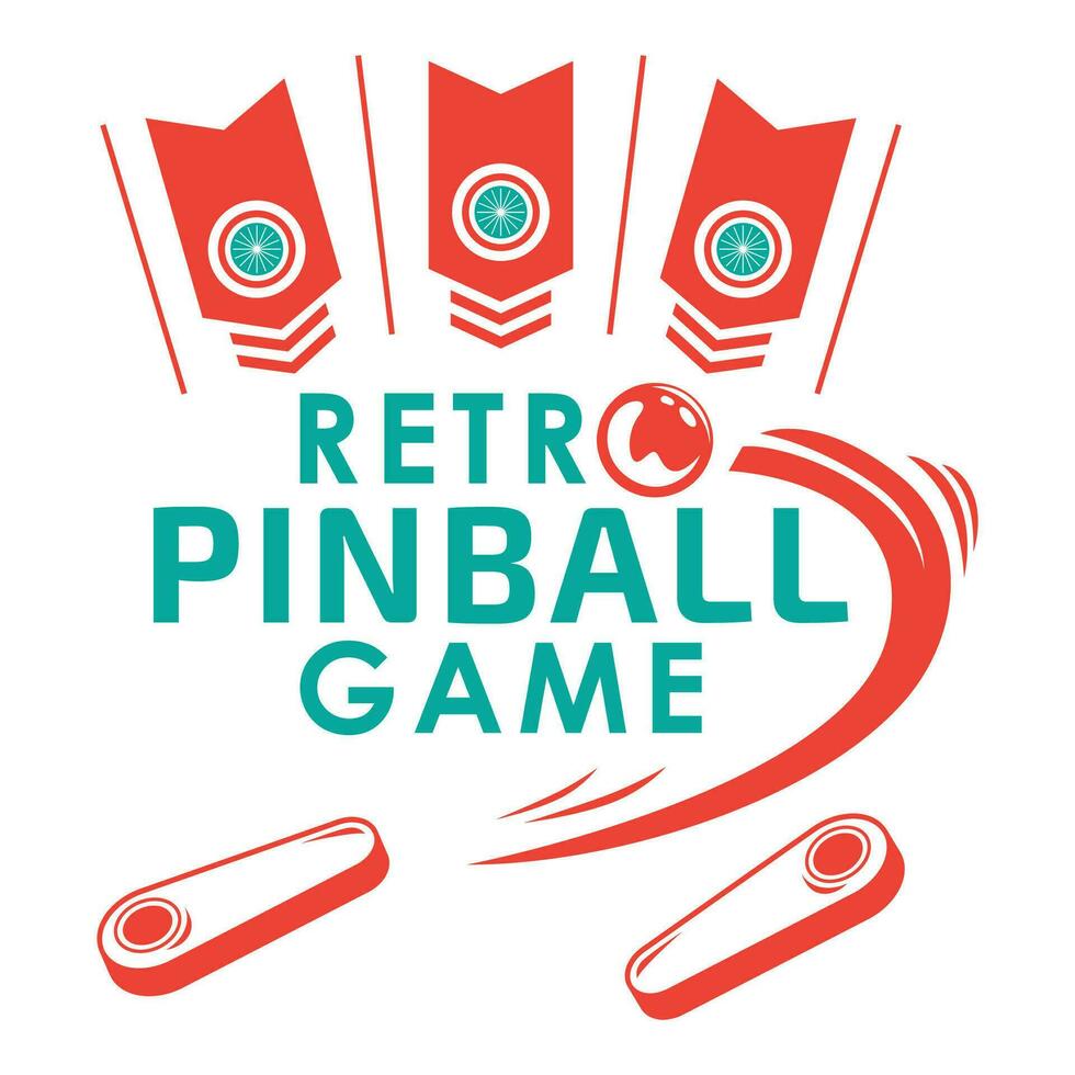 pinball Clásico retro vector Insignia emblema logo para bandera, póster, volantes, sitio web, social medios de comunicación