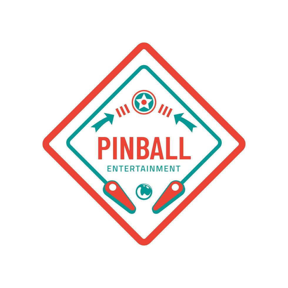 Pinball Vintage Retro Vector Badge Emblem Logo  for Banner, Poster, Flyer, Website, Social Media