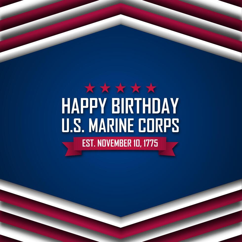 US Marine Corps Birthday November 10 Background Vector Illustration