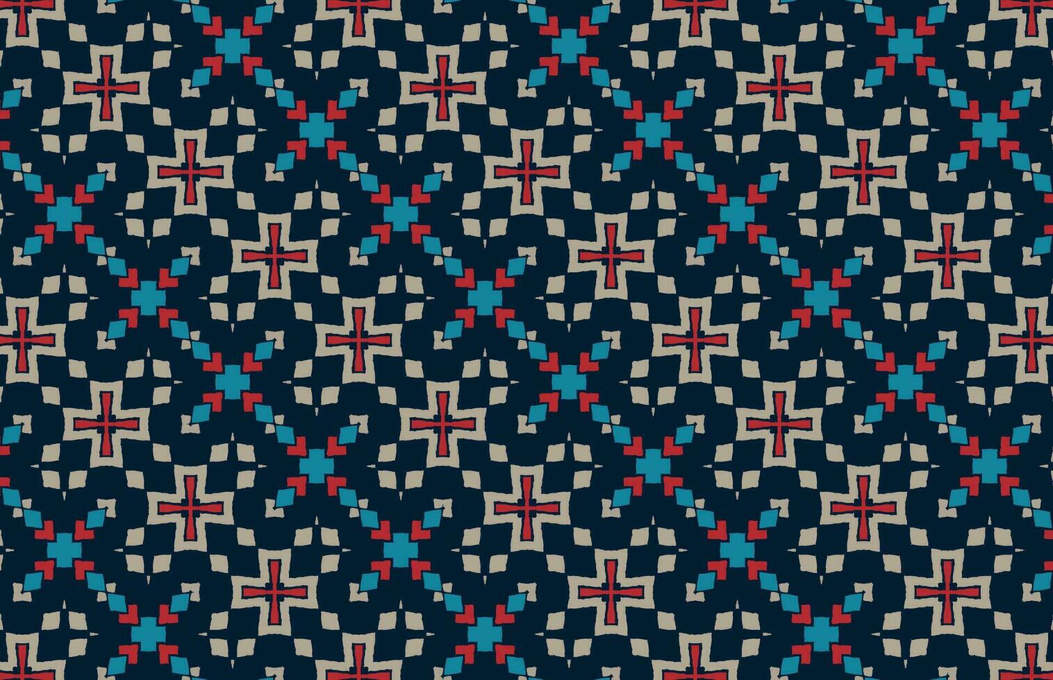 Seamless Geometric Tribal Grunge Fabric Pattern vector
