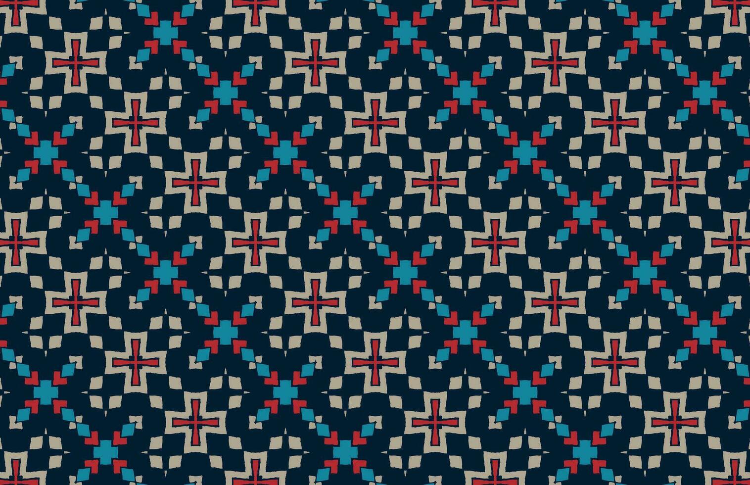 Seamless Geometric Tribal Grunge Fabric Pattern vector