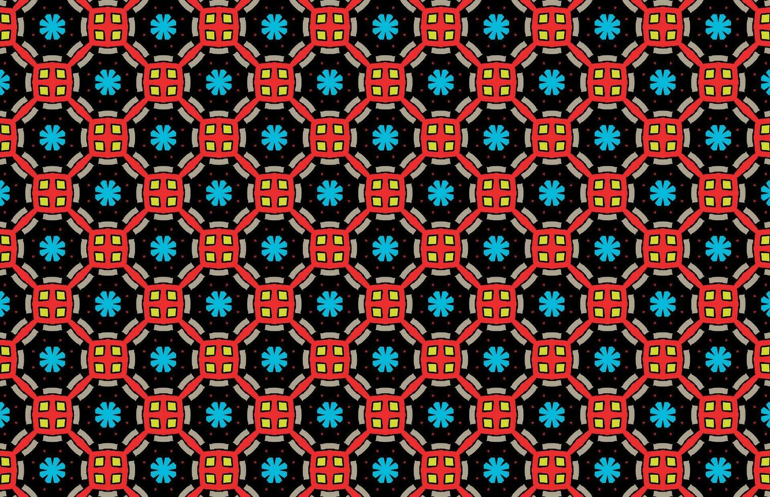Colorful Geometric Tribal GrungeTile Pattern vector