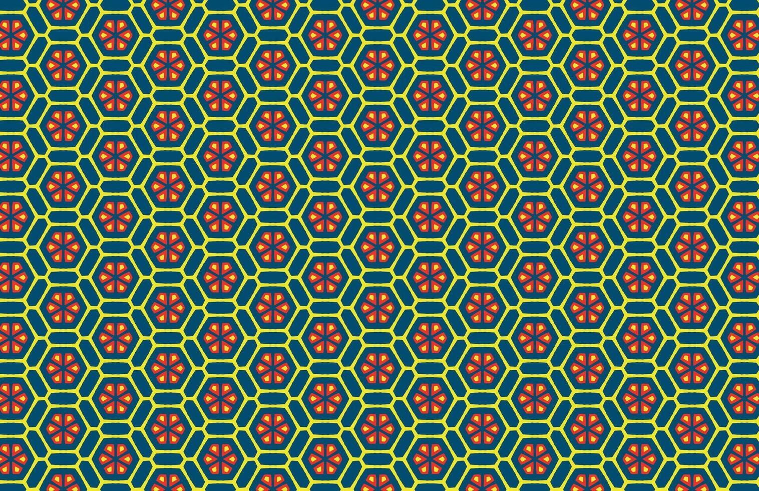 Colorful hexagon grunge fabric pattern vector